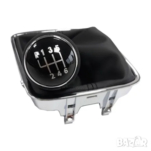 Топка за ръчен скоростен лост с маншон и черен конец за Seat Alhambra II 2010-2020, 6 скорости