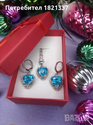 Комплект колие и обици , снимка 6 - Бижутерийни комплекти - 53193773