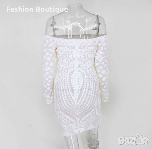 Елегантна бяла рокля с пайети в Рокли в гр. Пловдив - ID30274559 — Bazar.bg