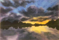 "Залеза над морето" Нова акварелна картина , снимка 1 - Картини - 44739619