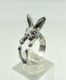 Сребърен пръстен Зайче, регулируем размер, снимка 6