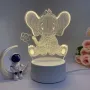 Холограмна 3D LED лампа Слонче, снимка 3