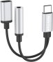 Moyago USB Type C към 3,5 мм адаптер за слушалки и зареждане, 2 в 1 AUX кабел