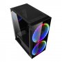 Кутия за компютър Makki F10-RGB-2F Черна ATX Middle Tower RGB Подсветка, снимка 3
