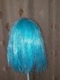 Електриково синя перука от изкуствен косъм за парти , снимка 3