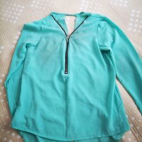 Тюркоазена блузка, S/M размер, снимка 8 - Блузи с дълъг ръкав и пуловери - 30533306