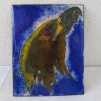 орел емайл пано метал картина птица, снимка 1 - Антикварни и старинни предмети - 29299715