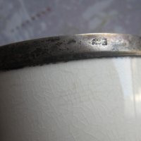 Уникална порцеланова кана  със сребърен обков 2, снимка 4 - Други ценни предмети - 37342762