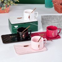 Луксозен порцеланов сет за кафе или чай - в четири цвята, снимка 2 - Чаши - 37724791