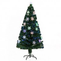 Коледна елха, изцяло украсена с оптични влакна и цветни LED светлини 210см, снимка 7 - Декорация за дома - 38416525