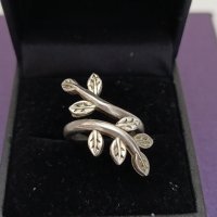 Красив сребърен пръстен с листа #СЖ9, снимка 3 - Пръстени - 44404332