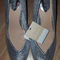Дамски обувки - сребро, снимка 1 - Дамски елегантни обувки - 29640853