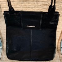 Черна чанта STABA Италия,естествена кожа, снимка 1 - Чанти - 38404478