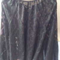Ефирна черна блуза, снимка 2 - Блузи с дълъг ръкав и пуловери - 34881665
