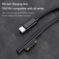 1.5m USB Кабел за Microsoft Surface Pro 7 3 4 5 6 15В Кабел за PD Зарядно Устройство за Таблета, снимка 3 - Кабели и адаптери - 44639462