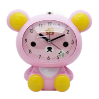 Детски настолен часовник със светлина и функция за будилник с батерии Мече, 15 х 16 см, снимка 1 - Дамски - 44750237
