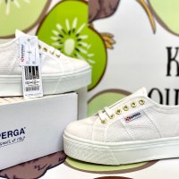 Дамски обувки Superga White-Gold, снимка 1 - Маратонки - 40481864