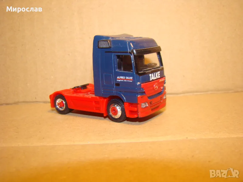 SCHUCO H0 1/87 MERCEDES ACTROS КАМИОН МОДЕЛ КОЛИЧКА ВЛЕКАЧ, снимка 1