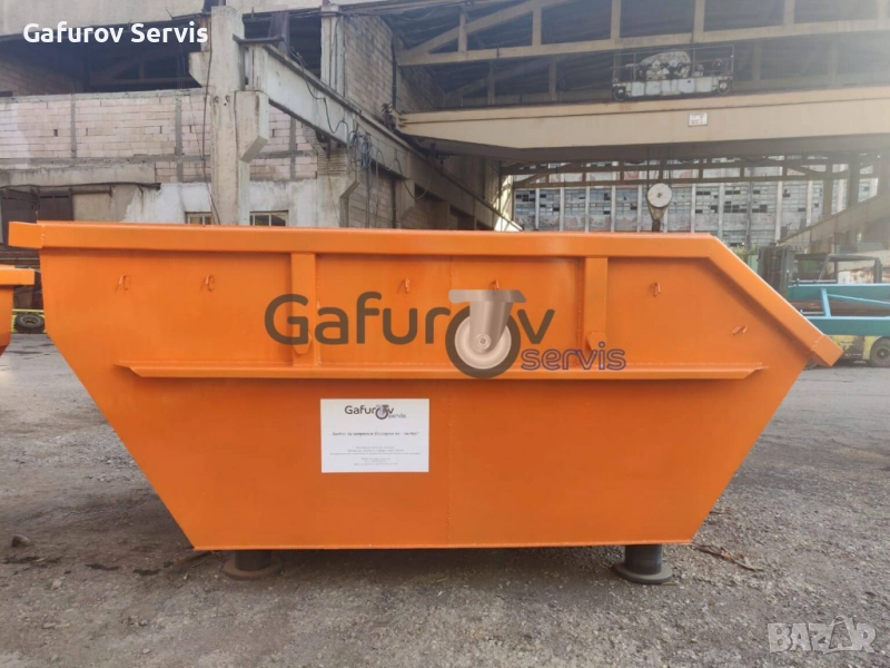 Метален контейнер за строителни отпадъци 5,5 м³ - усилен, стандарт DIN 30720-1, снимка 1