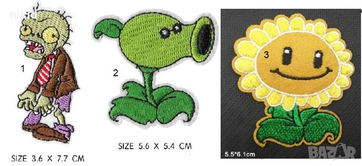 Зомбита срещу растения Plants vs Zombies емблема апликация за дреха дрехи самозалепваща се картинка, снимка 1