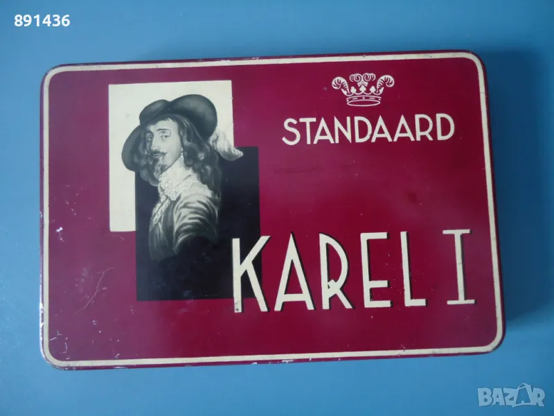 Стара и рядка ламаринена кутия от цигари, снимка 1