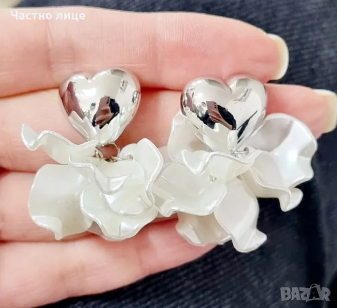 Обеци със сребърна игла , снимка 1