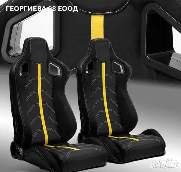 Спортни седалки тип рекаро -1079 жълта , снимка 1