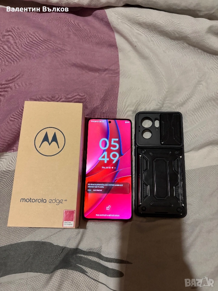 Motorola ege 40 със калъф  и зарядно, снимка 1
