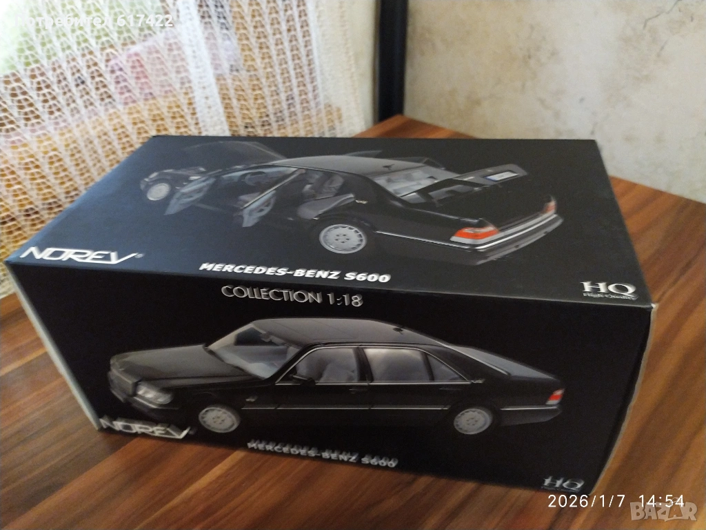 1:18 Метален модел на Mercedes Benz S 600 /1997/ W140 , Norev, снимка 1