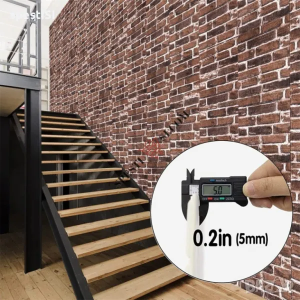 3D самозалепващи тапети с ефект тухла – PVC панели 77x70 см, снимка 1