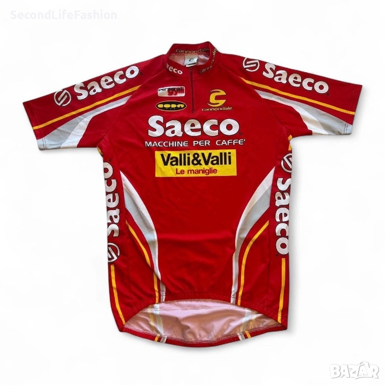 Мъжка колоездачна фланелка Saeco Valli Valli Cannondale, размер XXL, тениска за колоездене, снимка 1