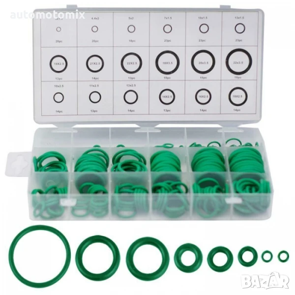 Кутия гумени О-пръстени 279 броя, О - пръстени за климатици - 18433, снимка 1