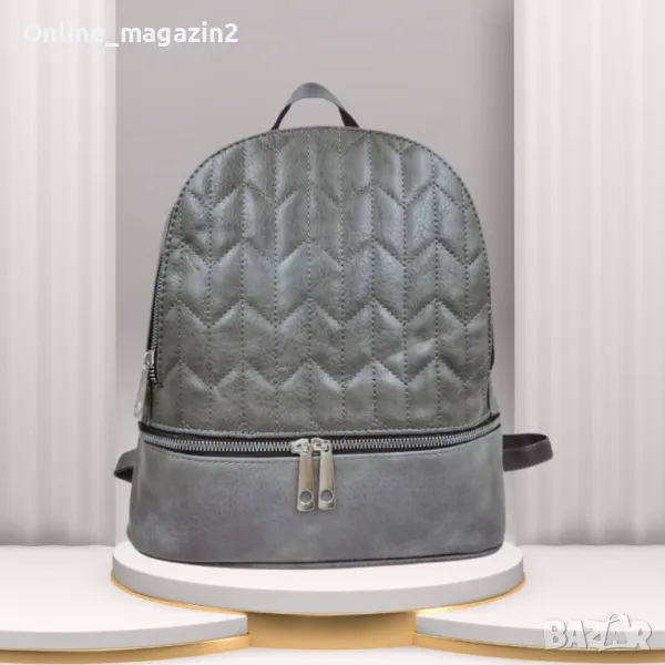 Елегантна капитонирана раничка от еко к., снимка 1