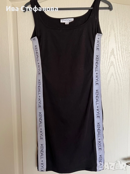 KENDALL + KYLIE памук памучна черна къса еластична трико  спортна елегантна ежедневна  рокля , снимка 1