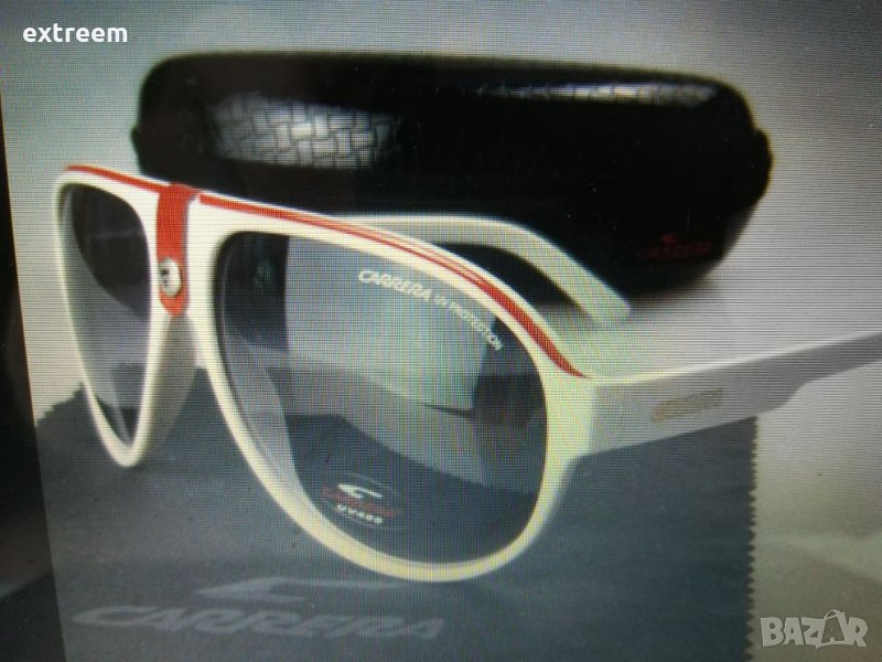 C A R R E R A - АВИАТОР - РАМКА  Бяла + Червено+ТЪМНО СТЪКЛО UV400, снимка 1