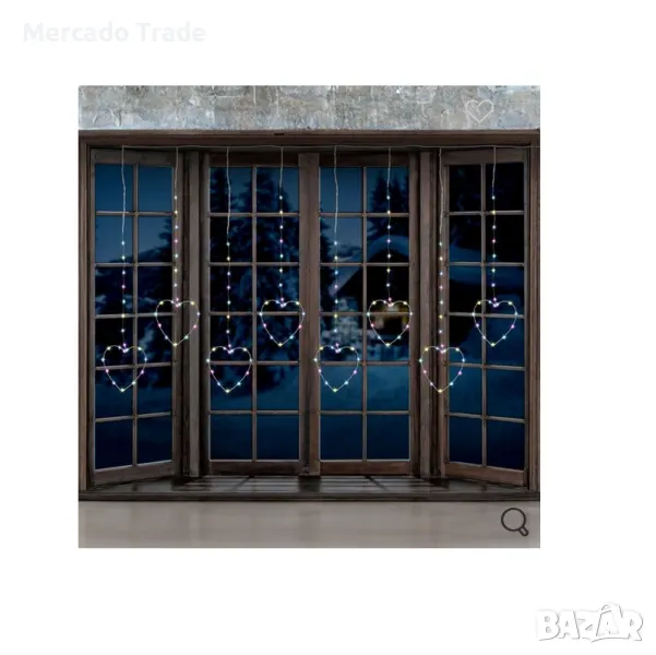 Декоративна LED завеса Mercado Trade, Сърце, 160 LED, снимка 1
