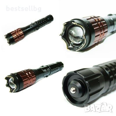 Мощен акумулаторен електрошок с фенер за кучета кучегон дамски защита, снимка 1