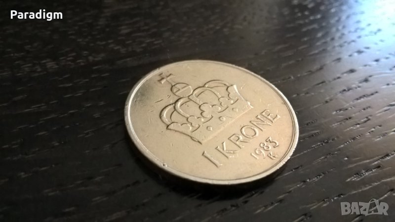 Mонета - Норвегия - 1 крона | 1983г., снимка 1