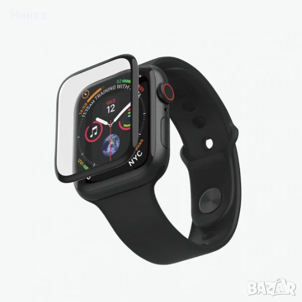Стъклен протектор за Apple Watch 7 41mm Black, снимка 1