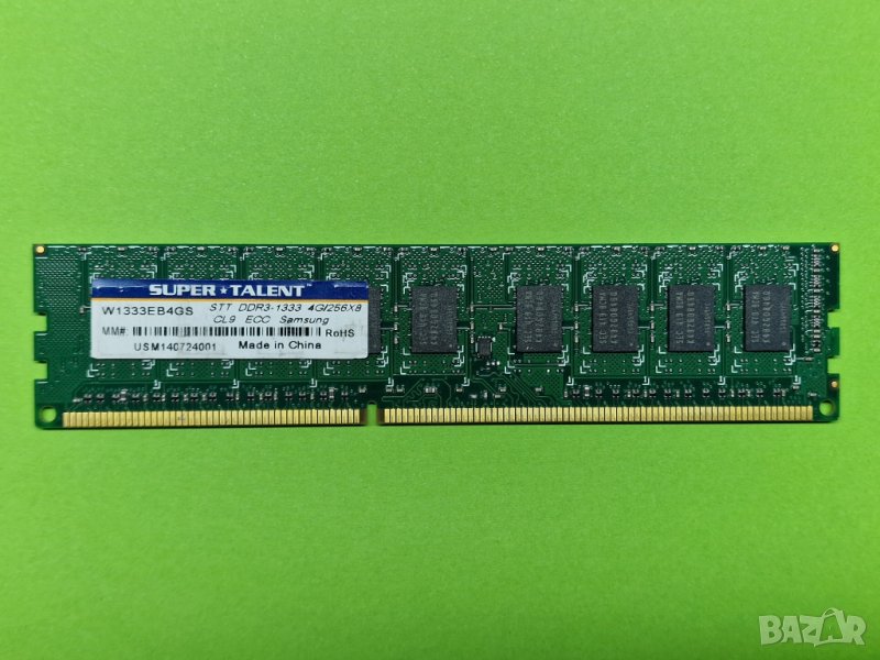 ⚠️4GB DDR3 1333Mhz Super Talent Ram Рам Памети за компютър с 12 месеца гаранция!, снимка 1