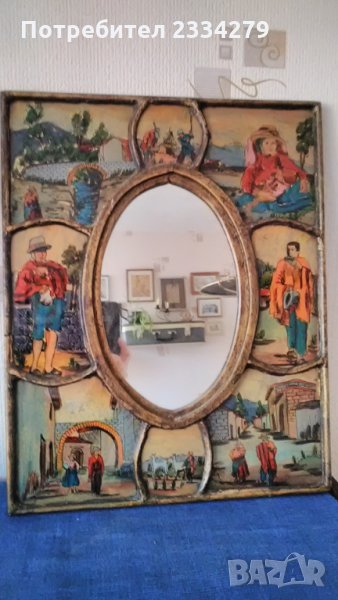 Картина с огледало донесена от Германия,рисувани стъкла уникална изработка,, СТЪКЛОПИС"., снимка 1