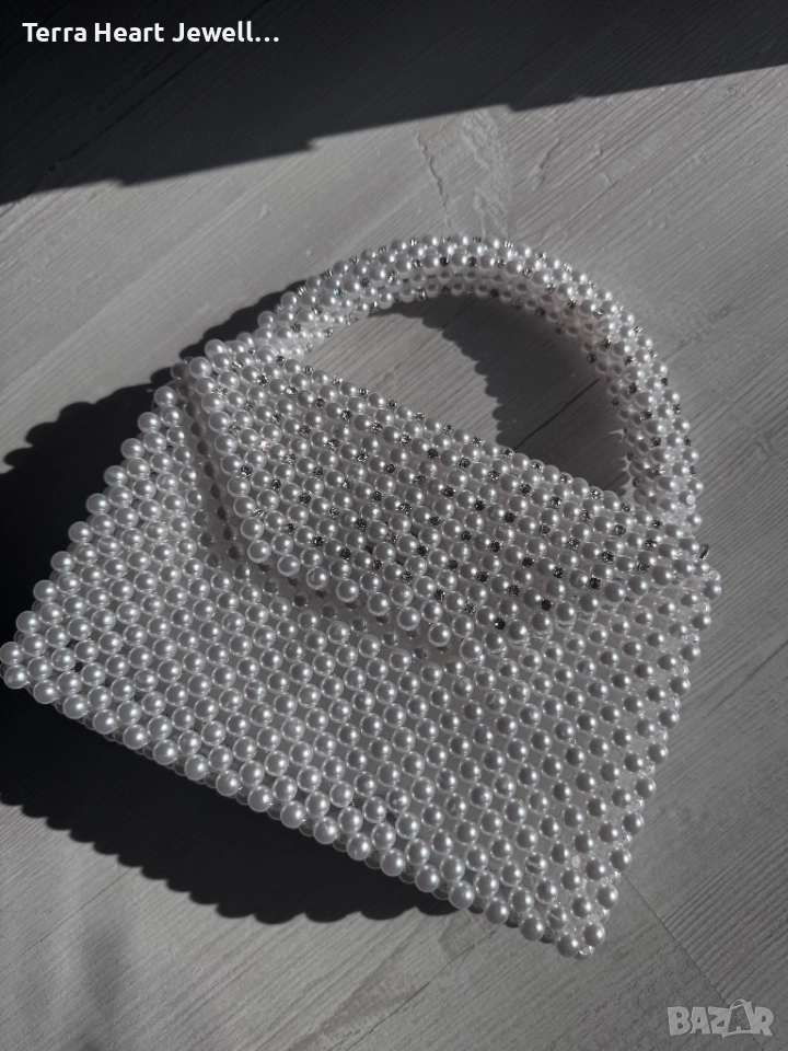 Дамска чанта от перли и кристали, снимка 1