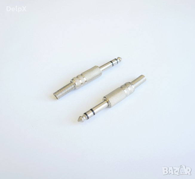Букса за кабел метална STEREO 6,3mm JACK(м), снимка 1