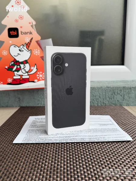 НЕРАЗПЕЧАТАН⚠️ 36МЕС ГАРАНЦИЯ❗️ iPhone 16 Black ❗️ Лизинг от 63лв/м 128GB , снимка 1