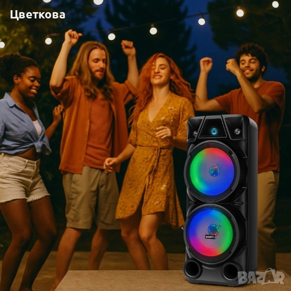 Парти тонколона ZQS8210 LED Light Speaker – музика и светлина навсякъде!, снимка 1