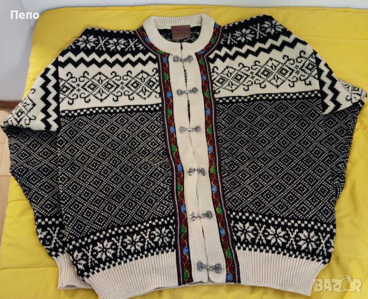 Vintage Christiania men knitted ski sweater size L – мъжка плетена жилетка в стил Hank Cardigan, снимка 1