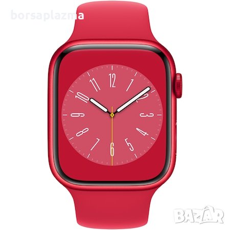 Apple Watch 8, GPS, Корпус RED Aluminium 45mm, RED Sport Band, снимка 1