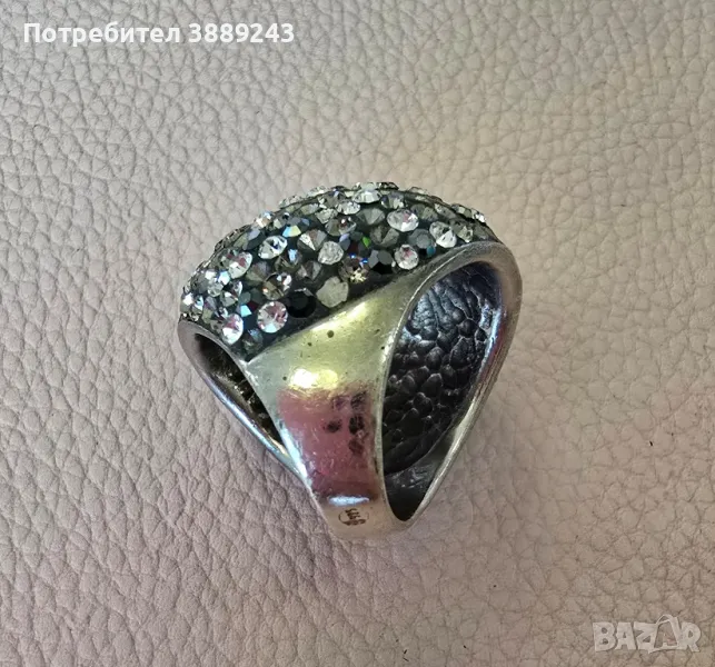 Сребърен пръстен с кристали 925, снимка 1