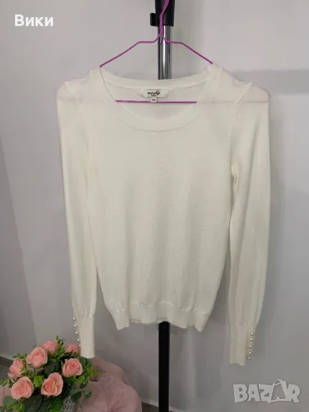 Блуза от нежно плетиво с перли универсален размер , снимка 1