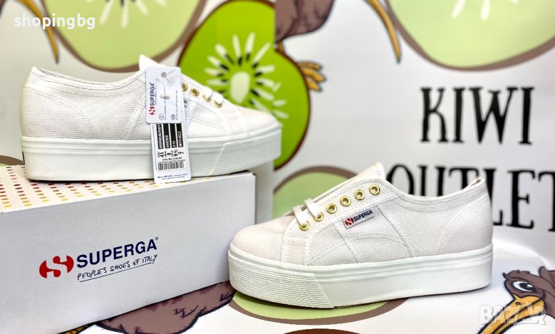 Дамски обувки Superga White-Gold, снимка 1